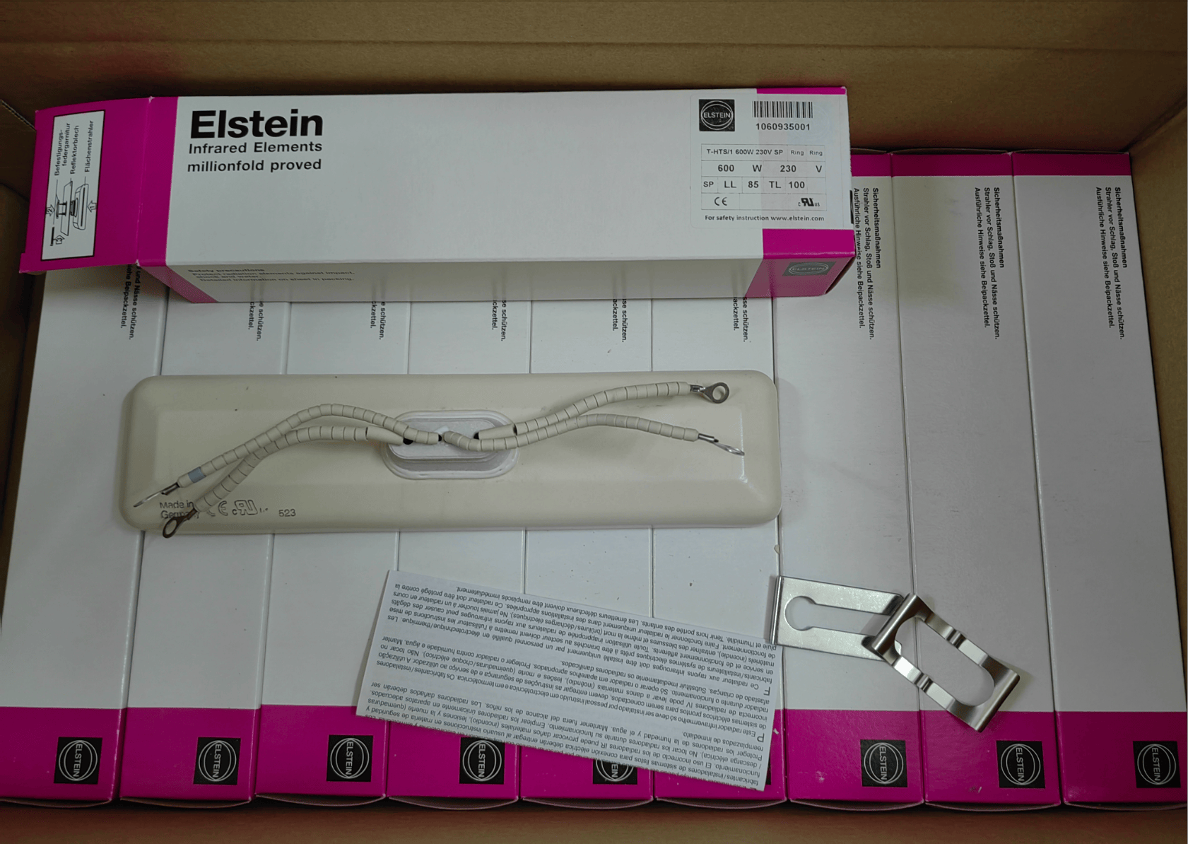 ELSTEIN ELSTEIN T-HTS/1 600W 230V With Pilot Ceramic Heater (4 Pieces)