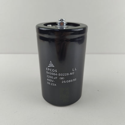 EPCOS PCOS B43564-S0228-M2 Aluminum Electrolytic Capacitor, 2200uF, 400V, Snap-in, ±20% Tolerance - Pack of 6