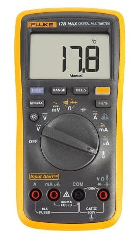 Fluke Fluke 17B MAX Digital Multimeter, CAT III 600V, AC/DC Voltage, Current, Resistance, Capacitance, Frequency
