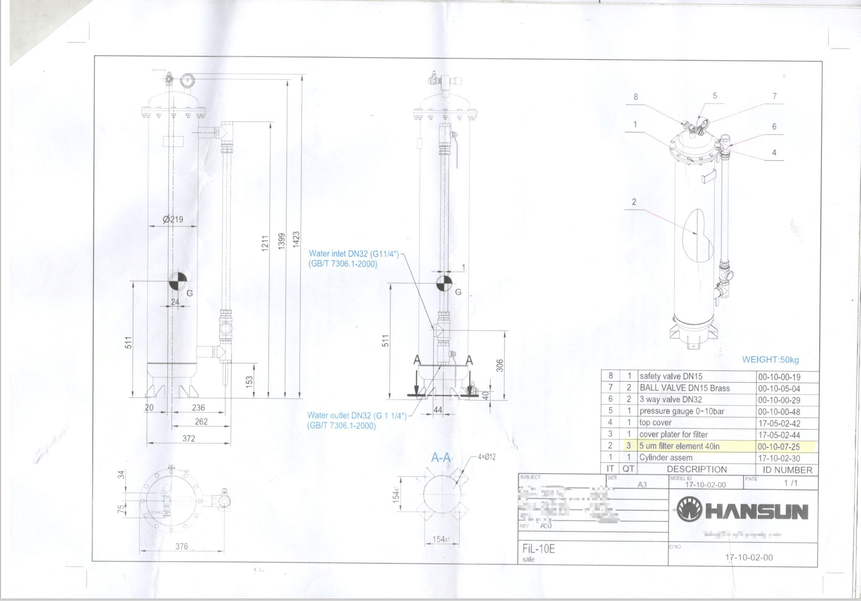 Hansun Hansun FIL-10 / 1B1424002 FILTER CARBON (12 Pieces)