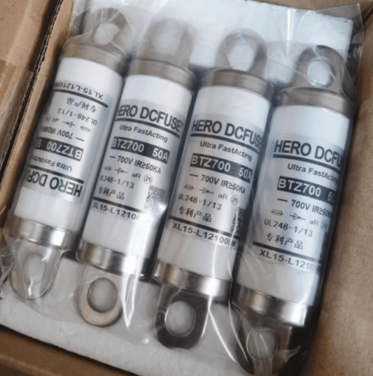 HERO HERO BTZ700 DC Fuse, 35A 700V Protection, for Photovoltaic (PV) Systems, Cylindrical Body, PN: BTZ700 35A - Pack of 4