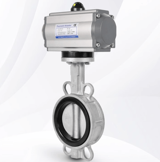 HUGONG Valve HUGONG D671X-16P DN50 Stainless Steel Soft-Sealing Pneumatic Butterfly Valve