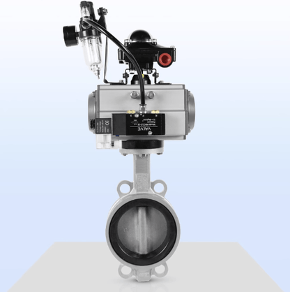 HUGONG Valve HUGONG D671X-16P DN50 Stainless Steel Soft-Sealing Pneumatic Butterfly Valve