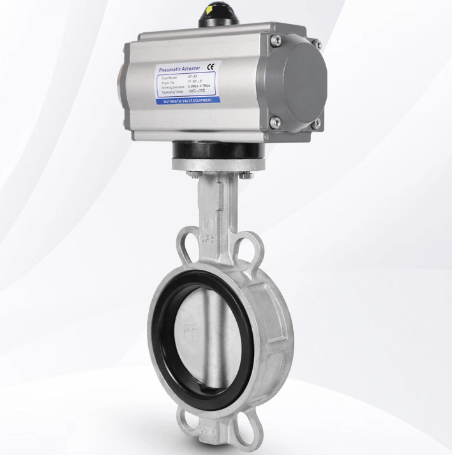 HUGONG Valve HUGONG D671X-16P DN50 Stainless Steel Soft-Sealing Pneumatic Butterfly Valve