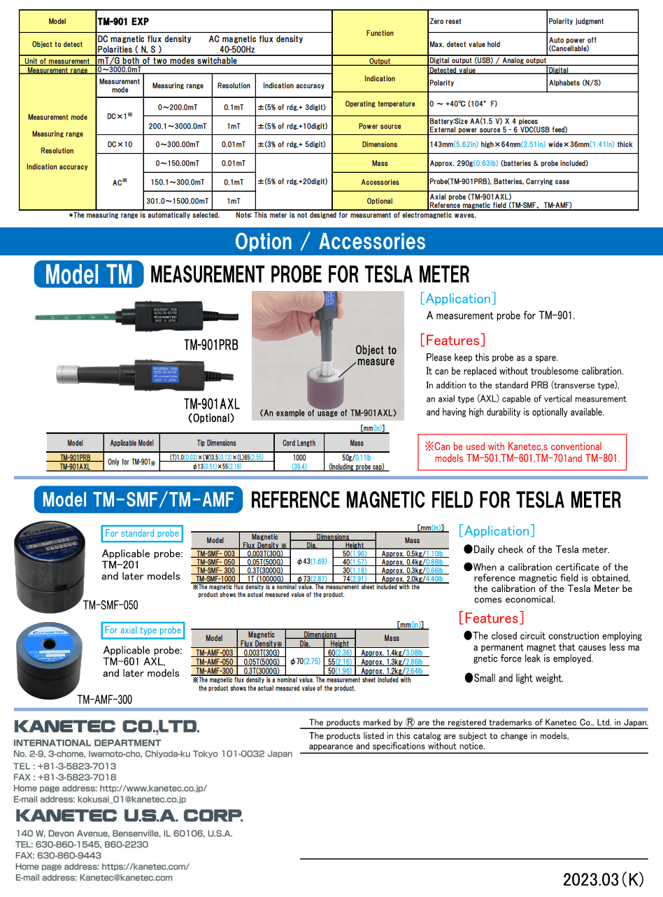 KANETEC KANETEC TM-901EXP magnetic meter