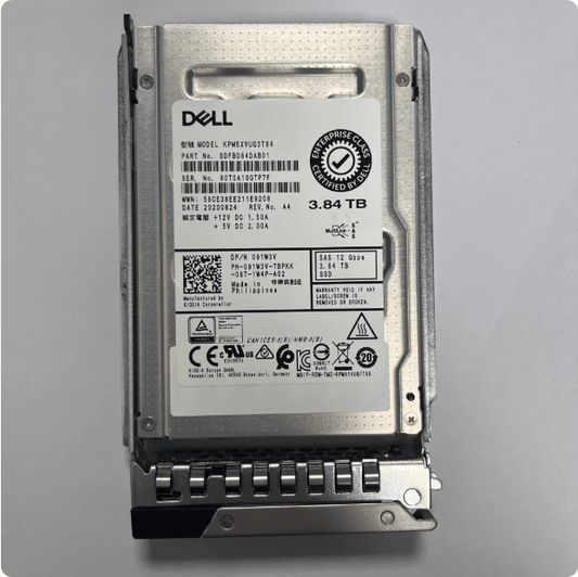 KIOXIA Dell Kioxia 3.84TB SAS 12Gbps 2.5-inch SSD (DP/N 091W3V, Kioxia KPM5XVUG3T84) - For Dell PowerEdge G14 G15 Servers
