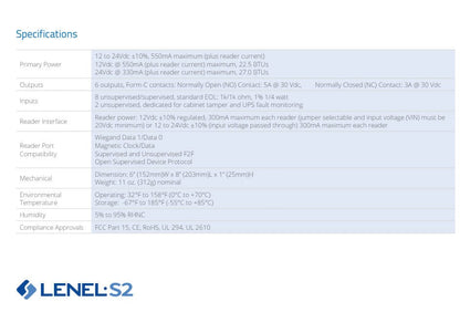 LENEL Electronic card reader LENEL LNL-1320-S3 Intelligent Dual Reader Controller