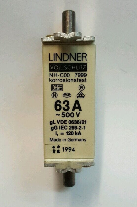 LINDNER 7999.0637 10pcs LINDNER NH00 63A 500V 120KA 7999.0637 Fuses