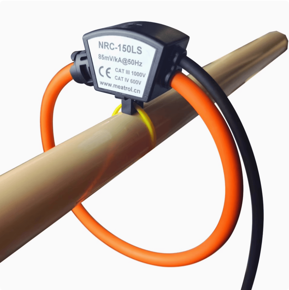 Meatrol coil fixed by cablet ies Meatrol NRC-150-50-4M IP67 waterproof NRC-150 series Rogowski coil current transformer for smart grid harmonic detection (6 Pieces)
