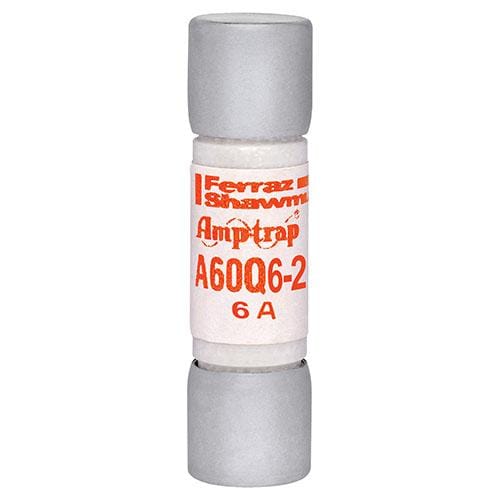 Mersen A60Q6-2 10pcs Mersen 6A Fast-Acting Glass Tube Fuse - 600V (A60Q6-2)