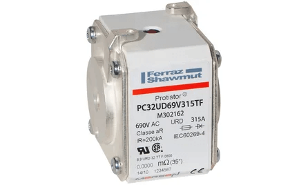 Mersen General Industrial Fuses Mersen PC32UD69V315TF Protistor Fuse, 315A 690V AC, Size 32 aR, High-Speed Square Body with Striker - Pack of 3