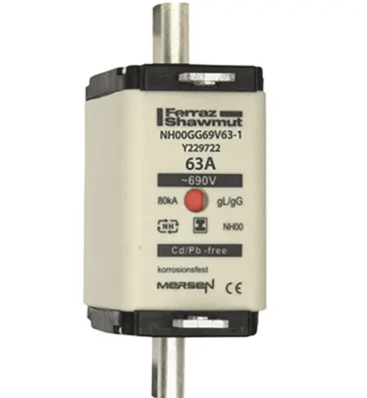 Mersen Mersen NH00GG69V63-1 NH00 63A 690V gG Y229722 / NH00GG69V80-1 80A 690V Z229723 / NH00GG69V125-1 125A 690V B229725 Fuses
