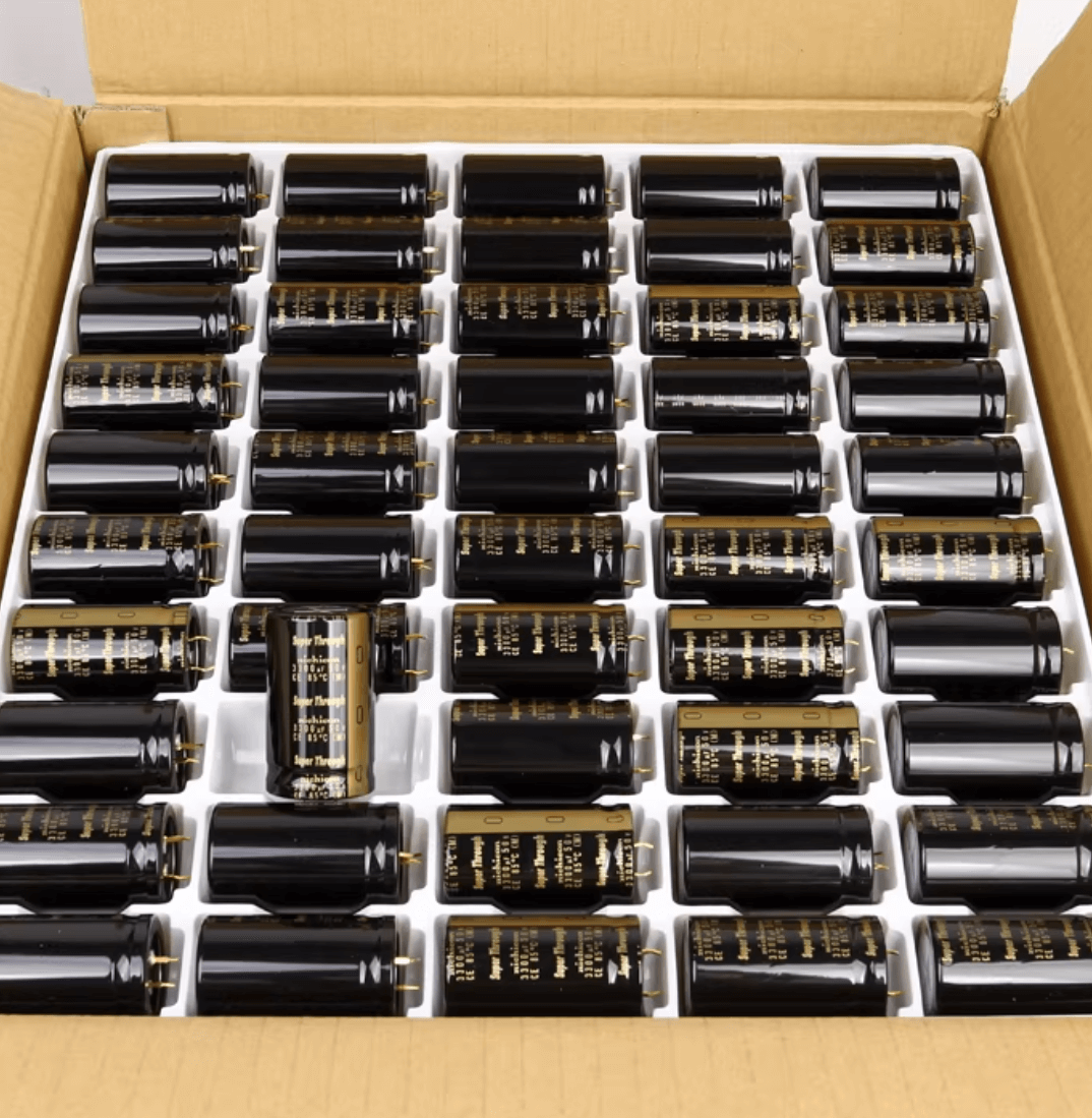 Nichicon Aluminum Electrolytic Capacitors Nichicon LKG1H332MESBCK Gold Tune Audio Grade Capacitor, 3300uF 50V, Snap-In, 30x50mm - Pack of 5