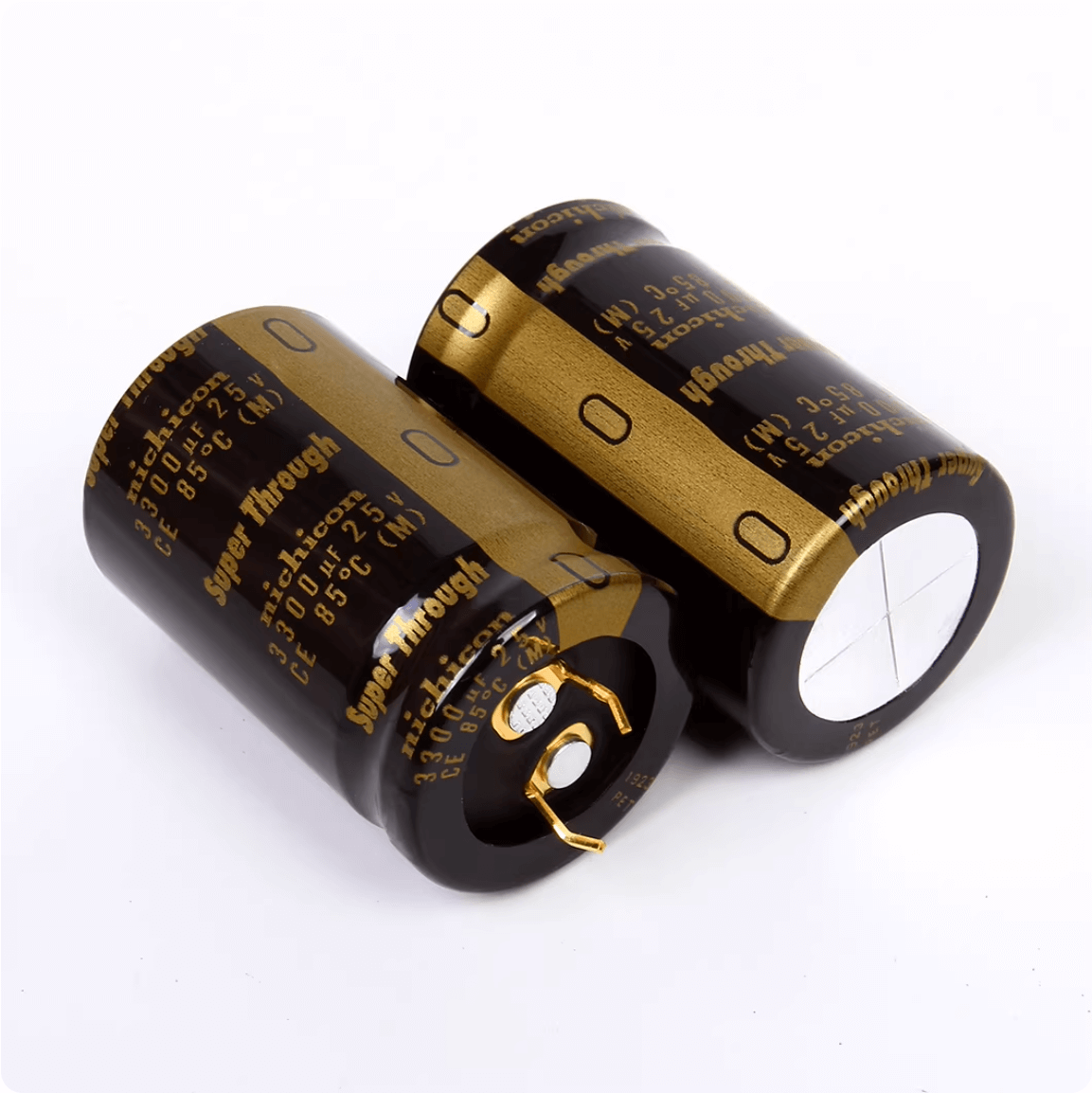 Nichicon Aluminum Electrolytic Capacitors Nichicon LKG1J103MESCAK Gold Tune Audio Grade Capacitor, 10000uF 63V, Snap-In, 35x50mm - Pack of 5