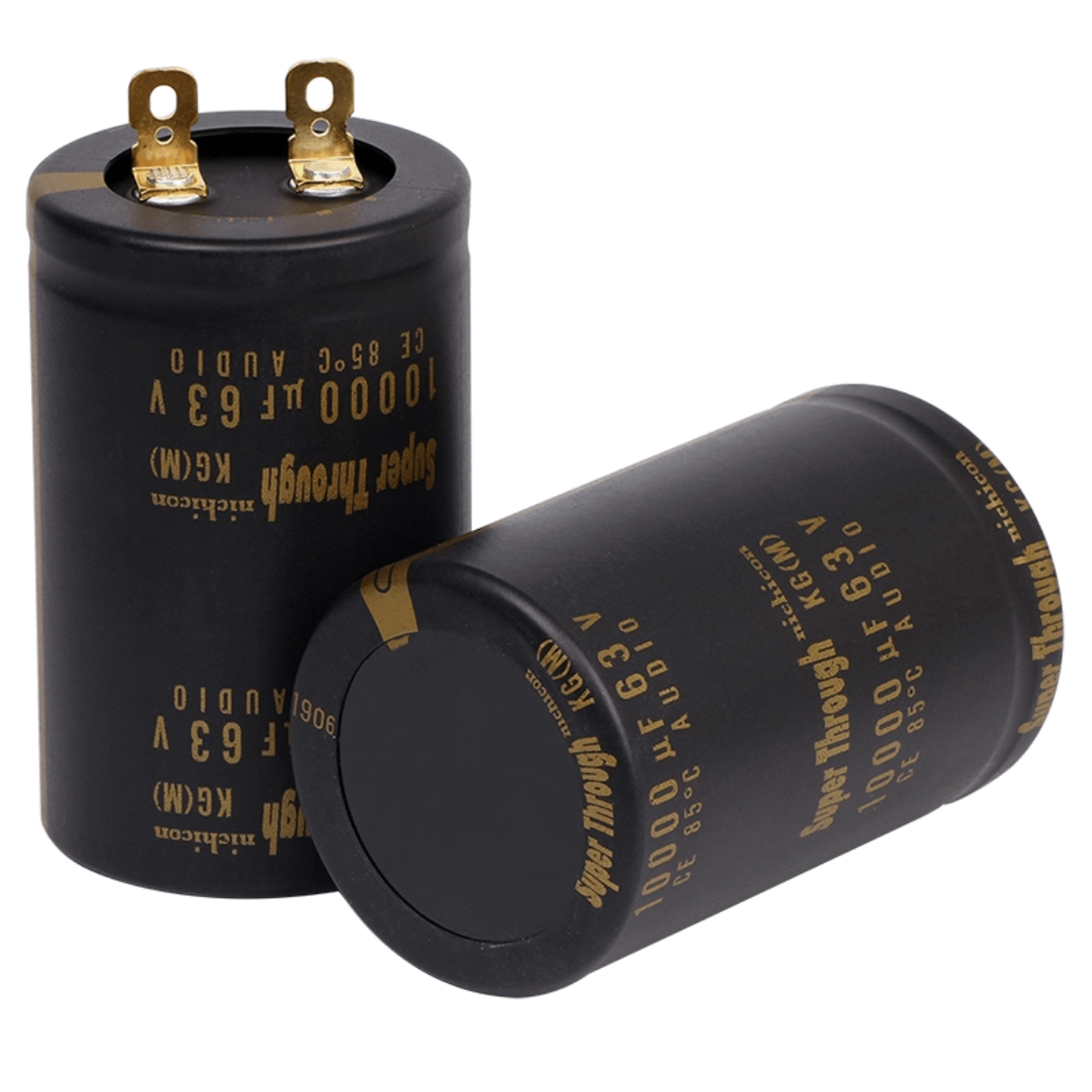 Nichicon Aluminum Electrolytic Capacitors Nichicon LKG1J103MKZS Audio Grade Capacitor, 10000uF 63V, Type III Super Through, 50x80mm Solder Lug - Pack of 5