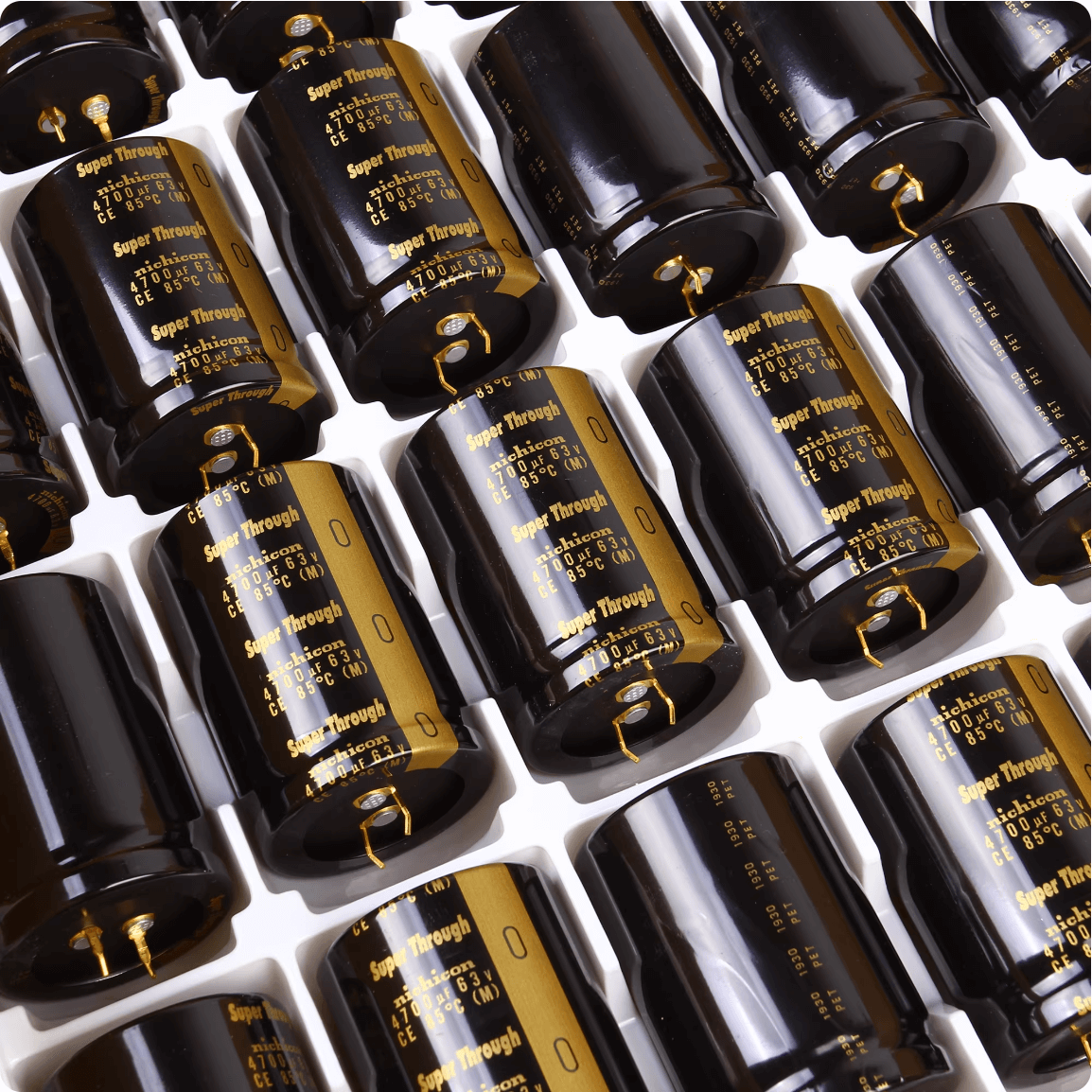 Nichicon Aluminum Electrolytic Capacitors Nichicon LKG1J472MESCCK Gold Tune Audio Grade Capacitor, 4700uF 63V, Snap-In, 35x50mm - Pack of 5