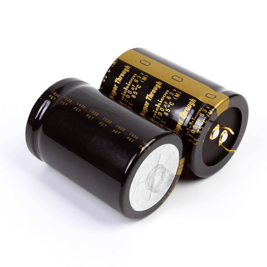 Nichicon Aluminum Electrolytic Capacitors Nichicon LKG1J472MESCCK Gold Tune Audio Grade Capacitor, 4700uF 63V, Snap-In, 35x50mm - Pack of 5
