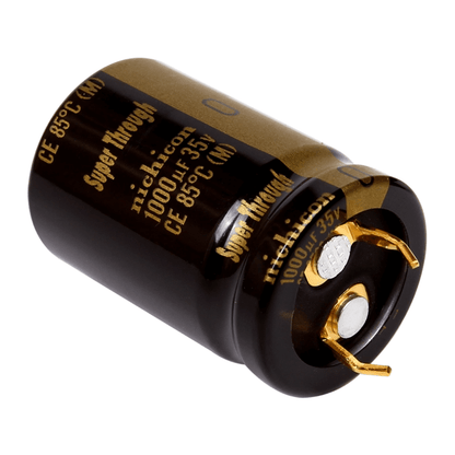 Nichicon Aluminum Electrolytic Capacitors Nichicon LKG1V102MESYCK Gold Tune Audio Grade Capacitor, 1000uF 35V, Snap-In, 20x30mm - Pack of 5