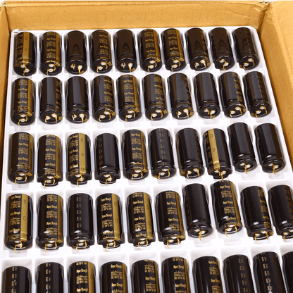 Nichicon Aluminum Electrolytic Capacitors Nichicon LKG1V222MESZCK Capacitor, 2200uF 35V, Gold Tune Audio Grade Snap-In, 22x45mm - Pack of 5