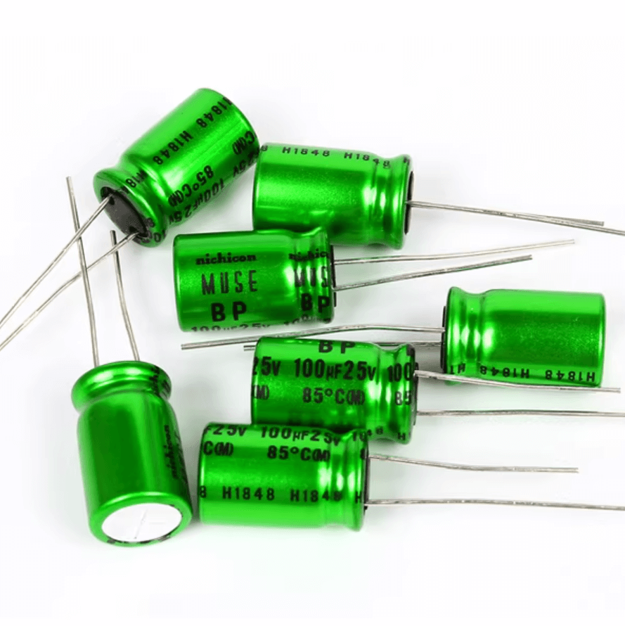 Nichicon Aluminum Electrolytic Capacitors Nichicon UES1E4R7MDM Muse ES Series Audio Capacitor, 4.7uF 25V, Bi-Polar Radial Leaded - Pack of 20