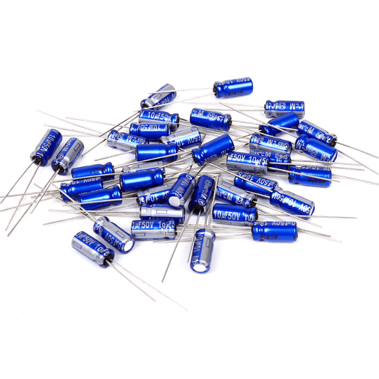 Panasonic Aluminum Electrolytic Capacitors Panasonic ECA1HAM100X Aluminum Electrolytic Capacitor, 10uF 50V, Radial Through-Hole, 5x11mm - Pack of 20