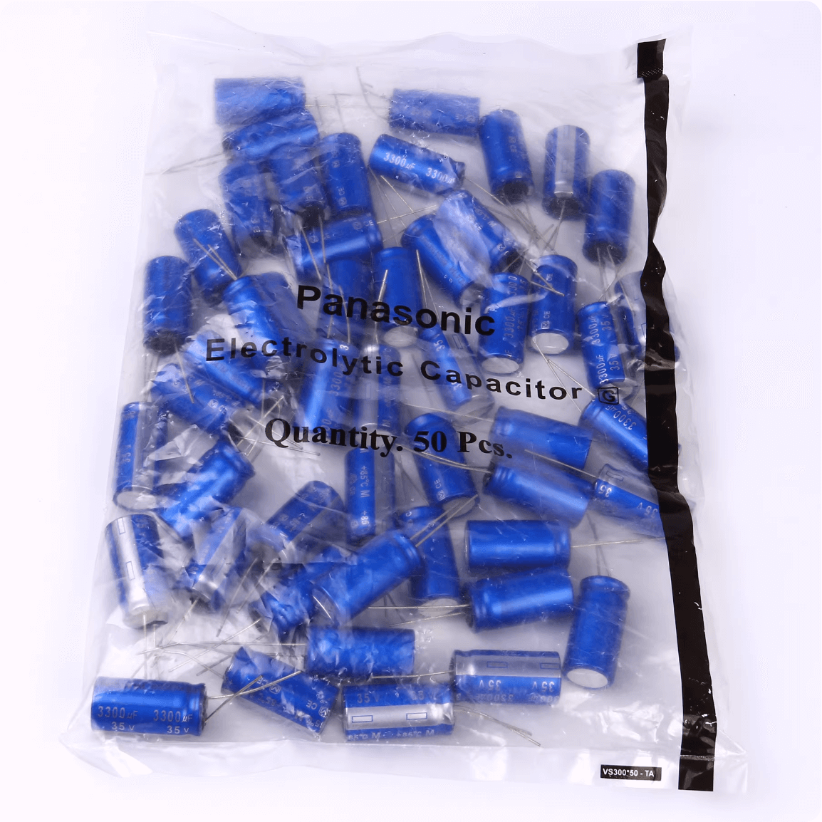Panasonic Aluminum Electrolytic Capacitors Panasonic ECA1VAM332X AM-X Series Electrolytic Capacitor, 3300uF 35V, Radial Leaded, 16x31.5mm - Pack of 5