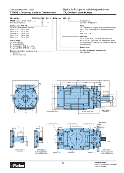 PARKER PARKER T7DDS-E42-E42-1R00-A1MO Hydraulic Pumps