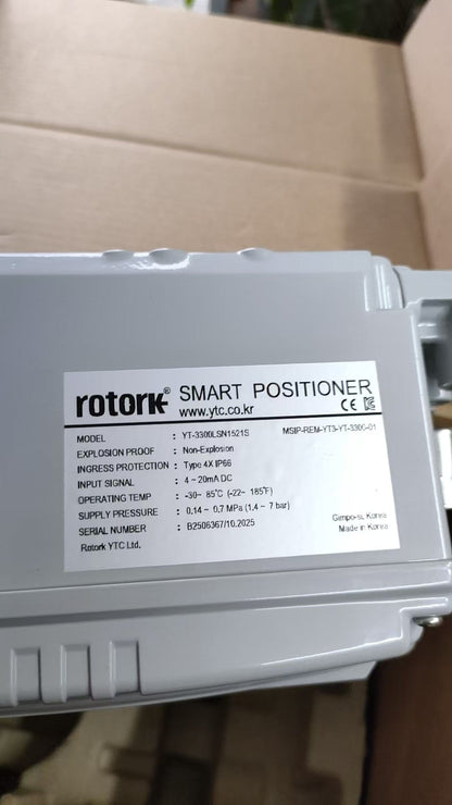 Rotork Rotork YT-3300LSN1521S Electro-Pneumatic Valve Positioner, Linear, Single-Acting, Non-Explosion Proof — Pack of 1