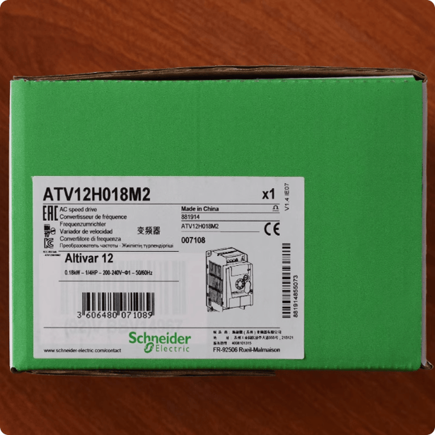 Schneider Schneider Electric Altivar ATV12H018M2 VFD, 0.25 HP (0.18 kW), Single Phase 200-240V