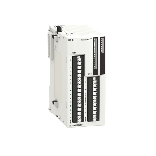 Schneider Schneider TM2DMM24DRF Discrete I/O Module, 16 Digital Inputs 24VDC, 8 Relay Outputs, Spring Terminal, for Modicon M238 Series