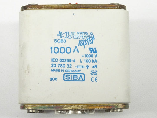 Siba SQB3 1100A  3pcs SIBA SQB3 1100A 1250V 100KA 2078652 aR Fuses