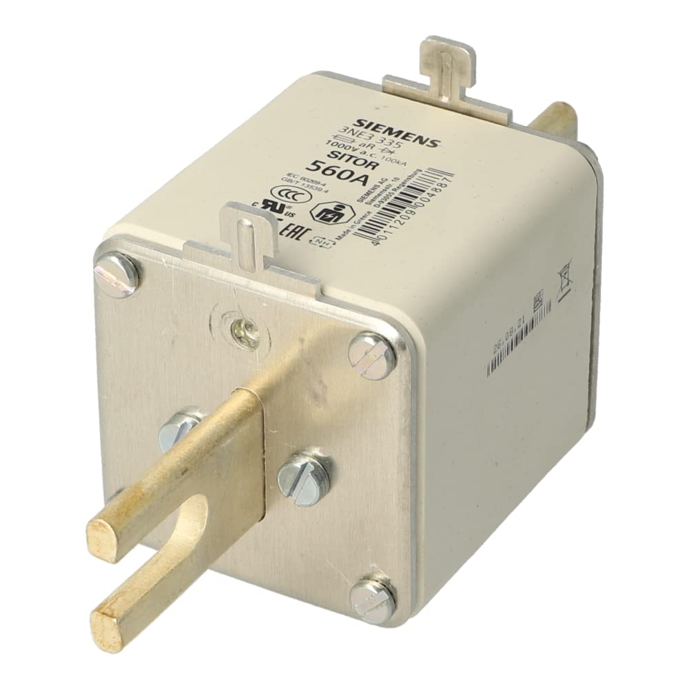 Siemens Semiconductor Protection Fuses ens SITOR 3NE3335 aR Fuse, 560A 1000VAC, Ultrafast Semiconductor Protection, NH Size 3 - Pack of 3