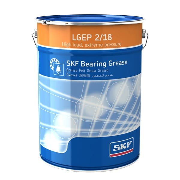 SKF SKF LGEP 2/18 Extreme Pressure Grease, NLGI 2, Lithium Mineral Oil - 18 kg Pail