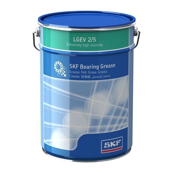 SKF SKF LGEV 2/5 Heavy-Load EP Grease, NLGI 2, MoS2 & Graphite - 5 kg Pail