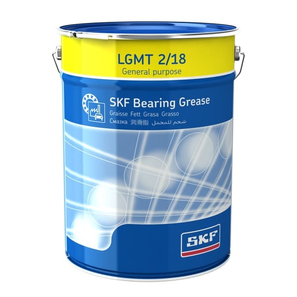 SKF SKF LGMT 2/18 General Purpose Bearing Grease, NLGI 2, Lithium Mineral Oil - 18 kg Pail